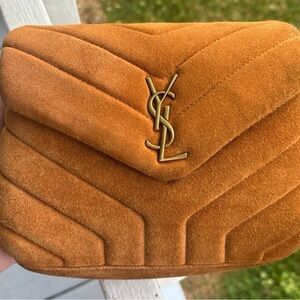 Saint Laurent YSL Suede Quilted Toy Crossbody